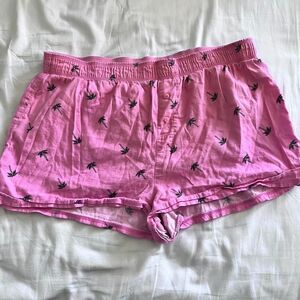 pink victoria's secret PINK palm tree sleepwear shorts